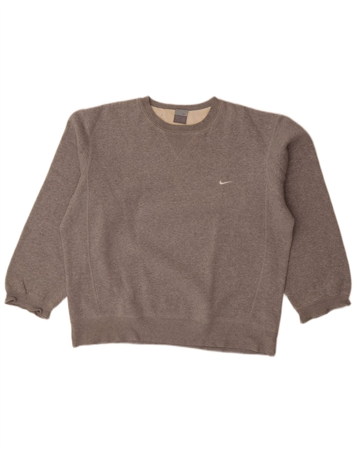 Nike Mens Sweatshirt Jumper UK 42/44 Large Grey Flecked