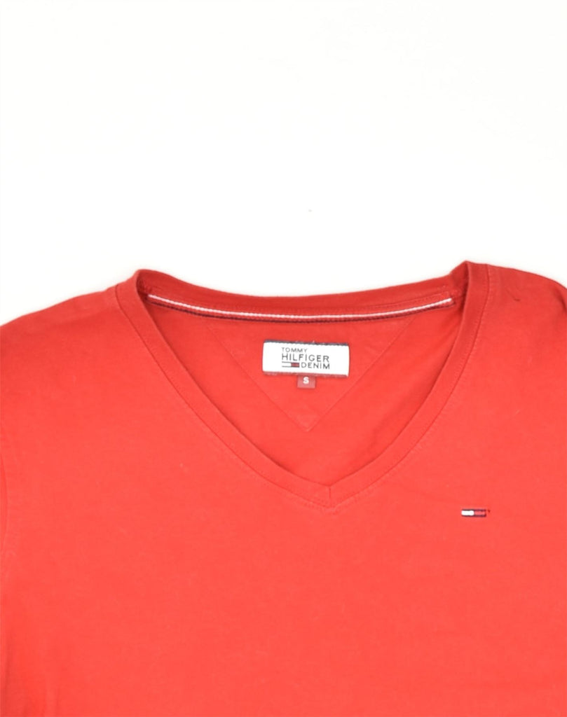 TOMMY HILFIGER Womens T-Shirt Top UK 8 Small Red Cotton | Vintage Tommy Hilfiger | Thrift | Second-Hand Tommy Hilfiger | Used Clothing | Messina Hembry 