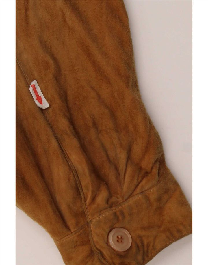 Vintage Mens Suede Jacket EU 54 XL Beige Leather