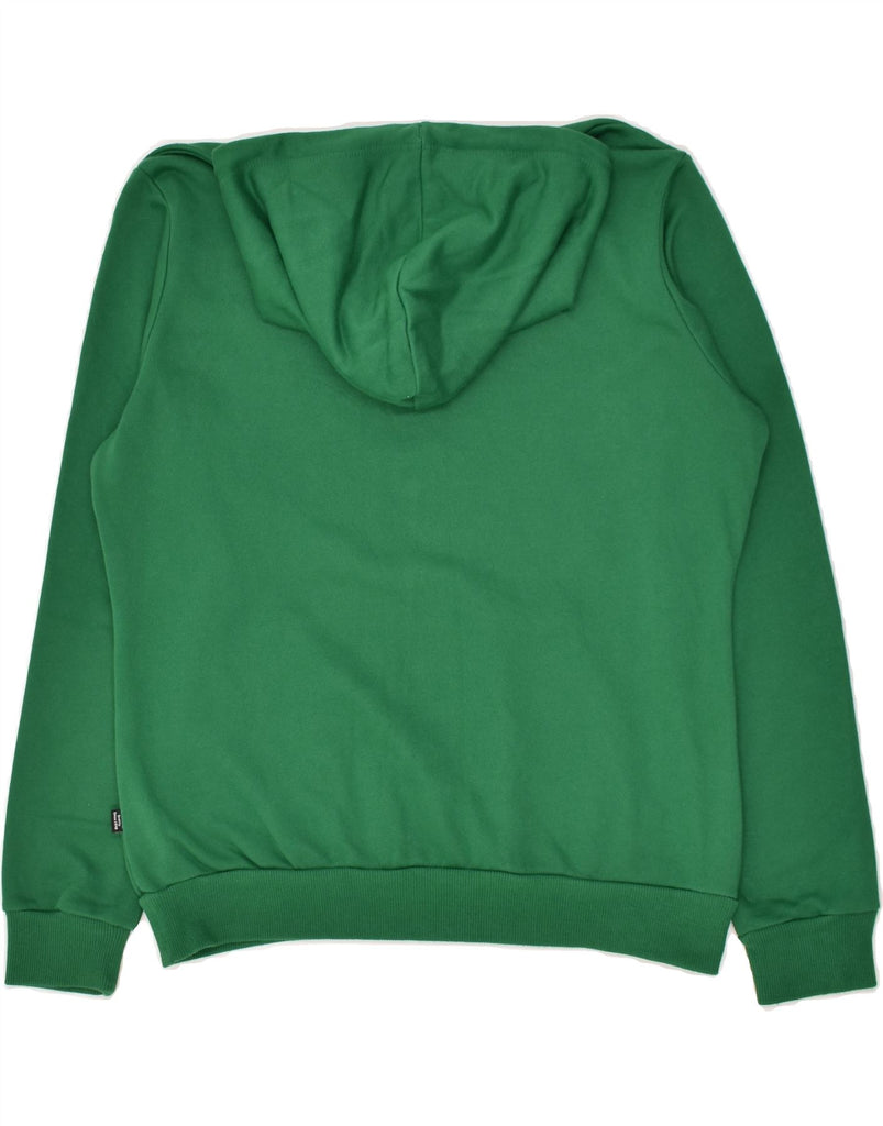 PUMA Womens Hoodie Jumper UK 14 Medium Green Cotton | Vintage Puma | Thrift | Second-Hand Puma | Used Clothing | Messina Hembry 