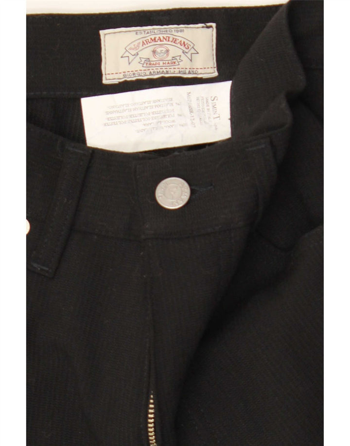 Armani Womens Slim Casual Trousers W31 L31 Black Wool