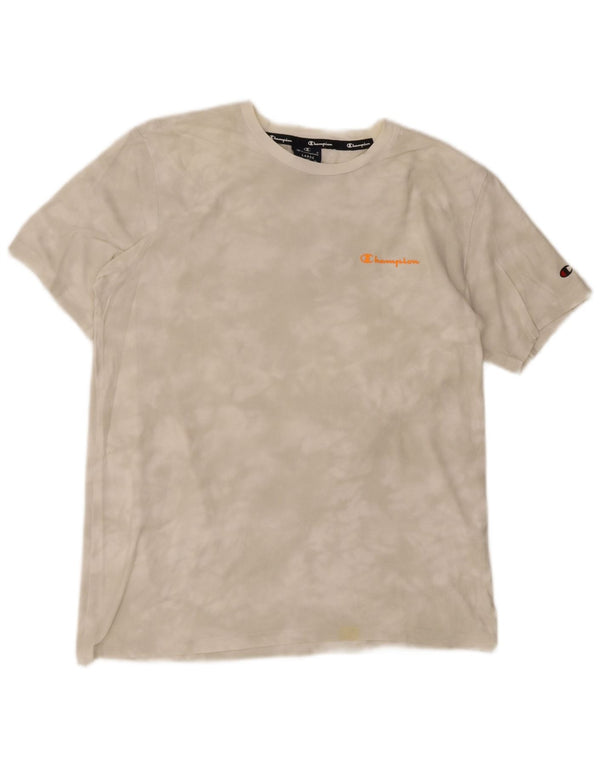 Champion Mens T-Shirt Top Large White Tie Dye Cotton