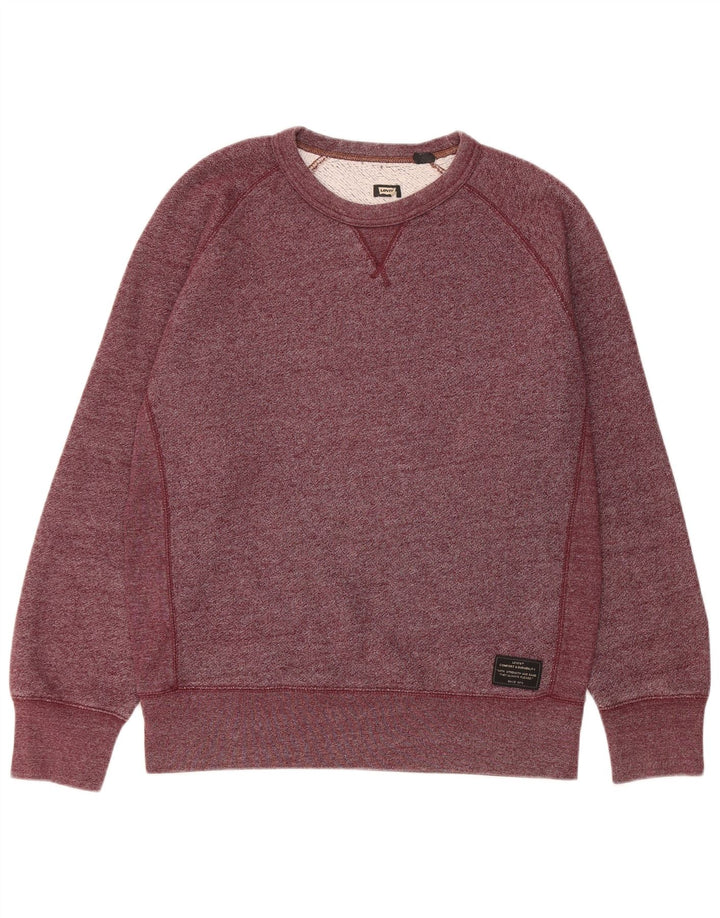 Levi's Mens Sweatshirt Jumper Medium Burgundy Cotton