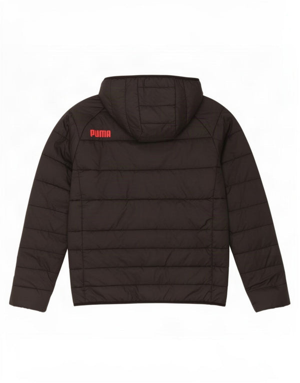 Puma Boys AC Milan Hooded Padded Jacket 13-14 Years Black Polyester