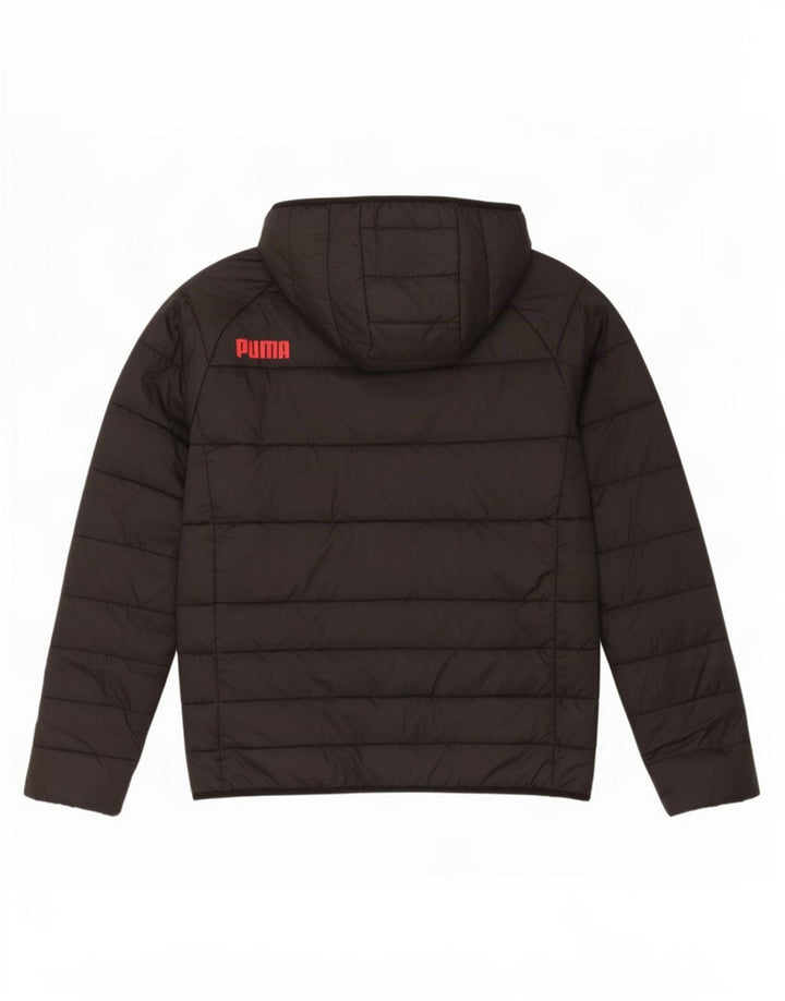 Puma Boys AC Milan Hooded Padded Jacket 13-14 Years Black Polyester