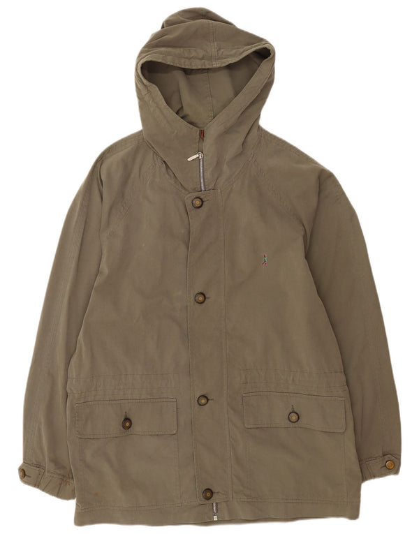 Belfe Mens Hooded Parka Jacket IT 52 XL Khaki Cotton
