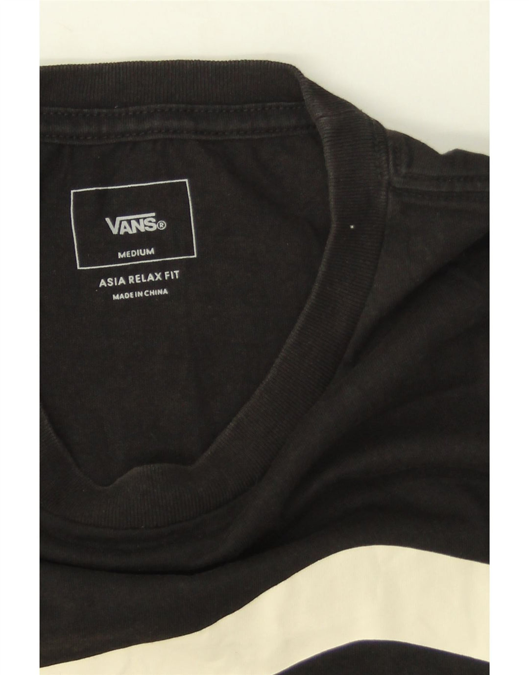 Vans Mens Relaxed Fit T-Shirt Top Medium Black Colourblock Cotton