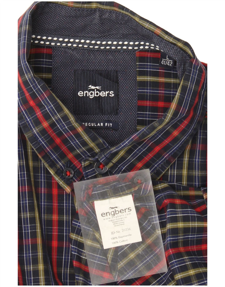 Engbers Mens Regular Fit Shirt Size 41/42 Large Multicoloured Check Cotton