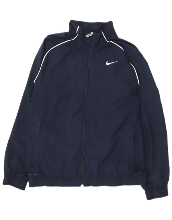 Nike Mens Dri Fit Tracksuit Top Jacket Medium Navy Blue Polyester
