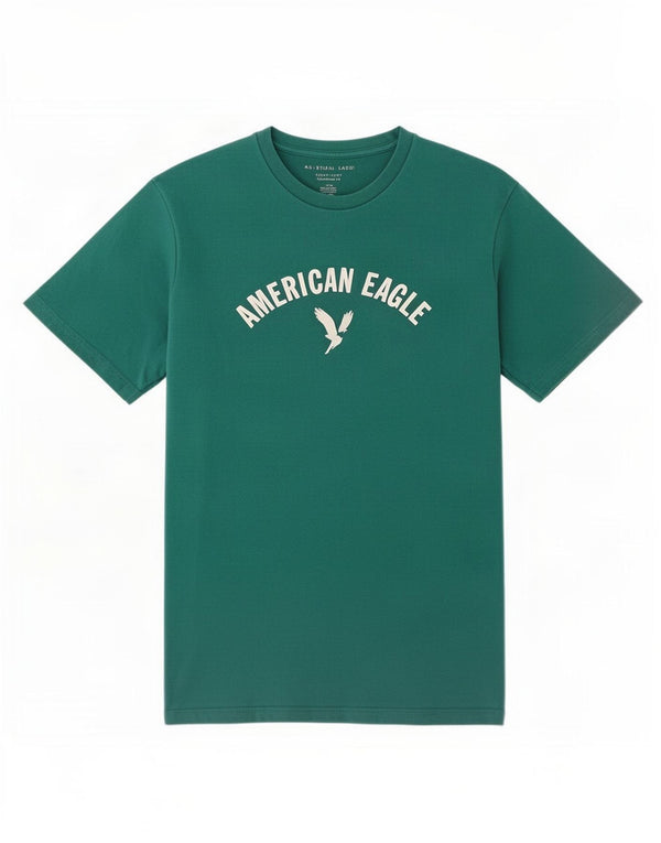 American Eagle Mens Standard Fit Graphic T-Shirt Top Large Green Cotton