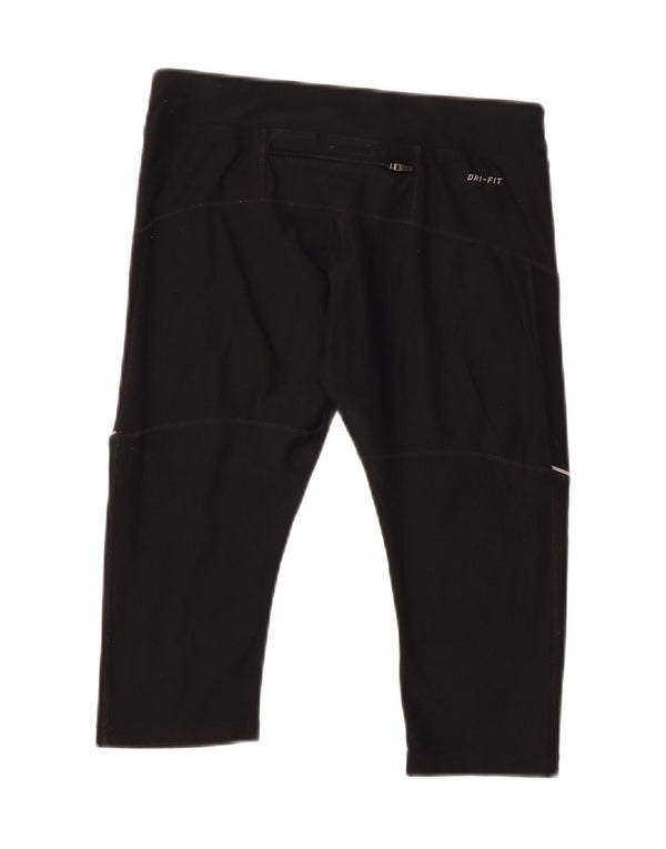 Nike Womens Dri Fit Capri Leggings UK 14 Medium  Black Polyester