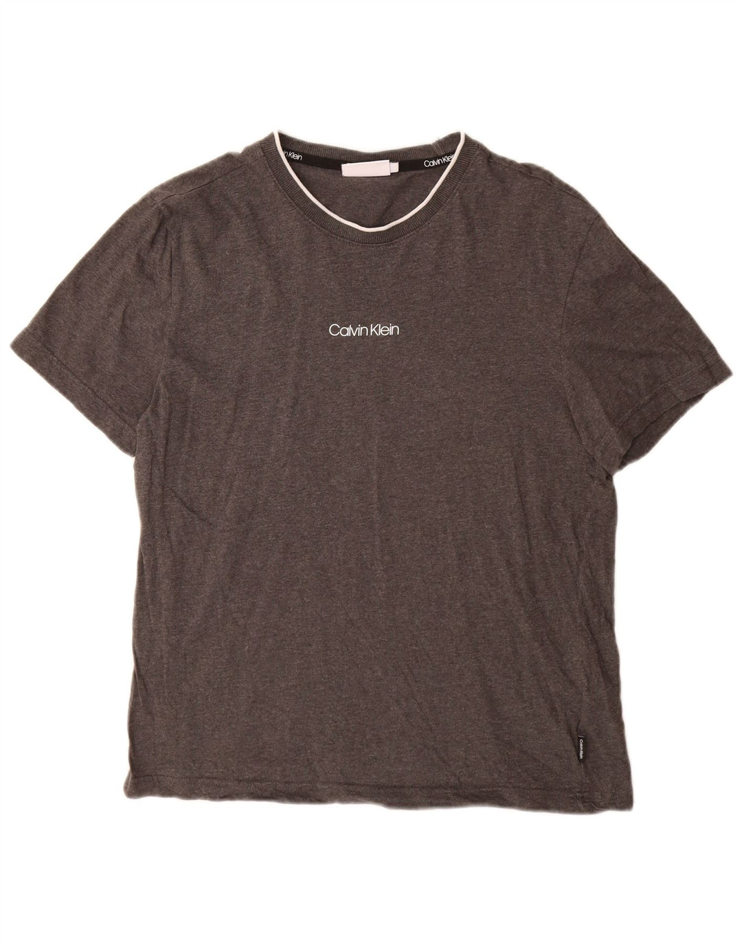Calvin Klein Mens Graphic T-Shirt Top Medium Grey Flecked Cotton