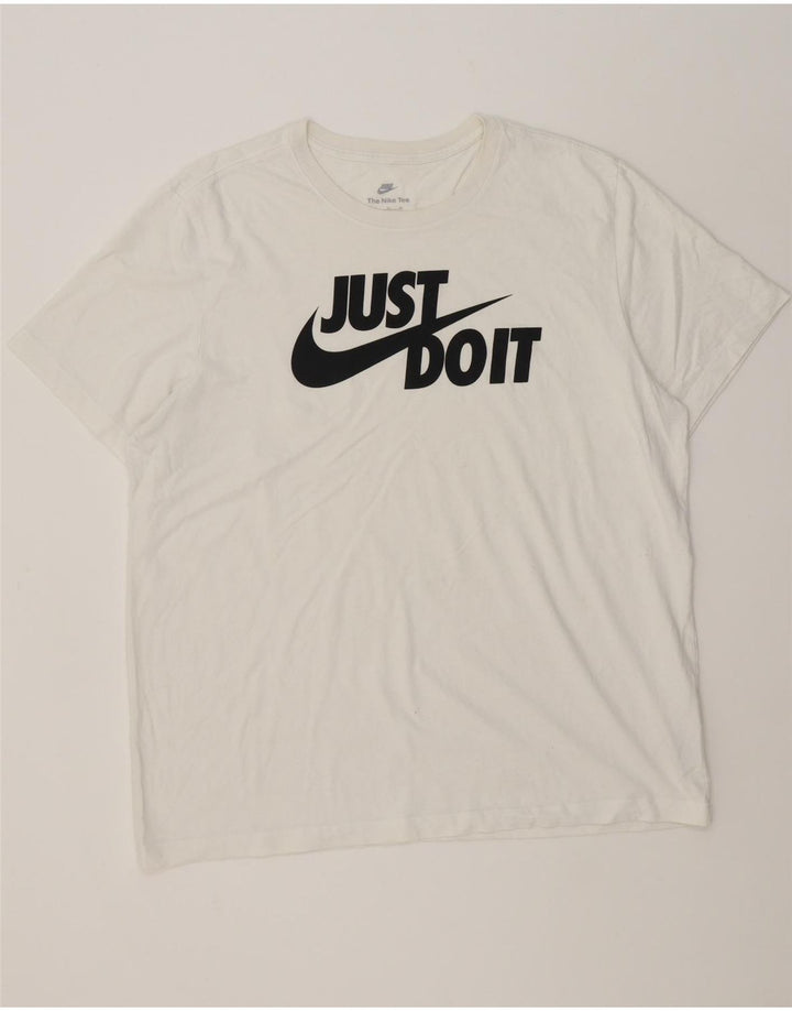NIKE Mens Graphic T-Shirt Top XL White Cotton Vintage Nike and Second-Hand Nike from Messina Hembry 