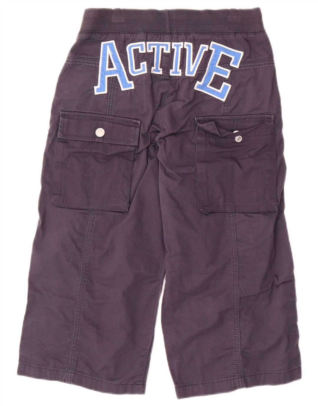 BENETTON Boys Graphic Cargo Trousers 10-11 Years XL W28 L18 Navy Blue