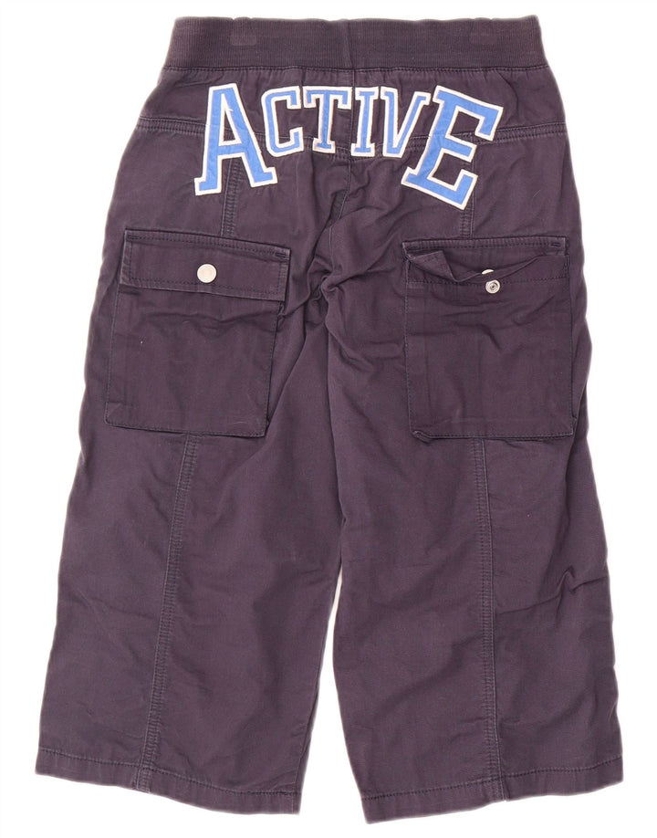 BENETTON Boys Graphic Cargo Trousers 10-11 Years XL W28 L18 Navy Blue