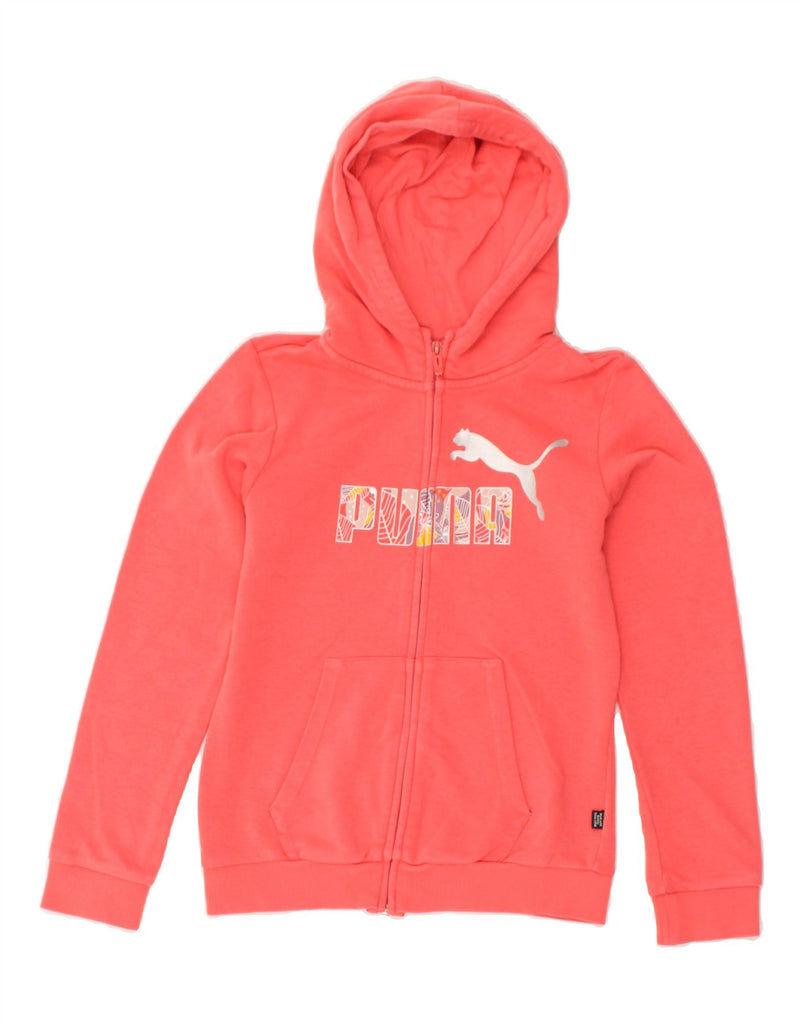 PUMA Girls Graphic Zip Hoodie Sweater 11-12 Years Pink | Vintage Puma | Thrift | Second-Hand Puma | Used Clothing | Messina Hembry 