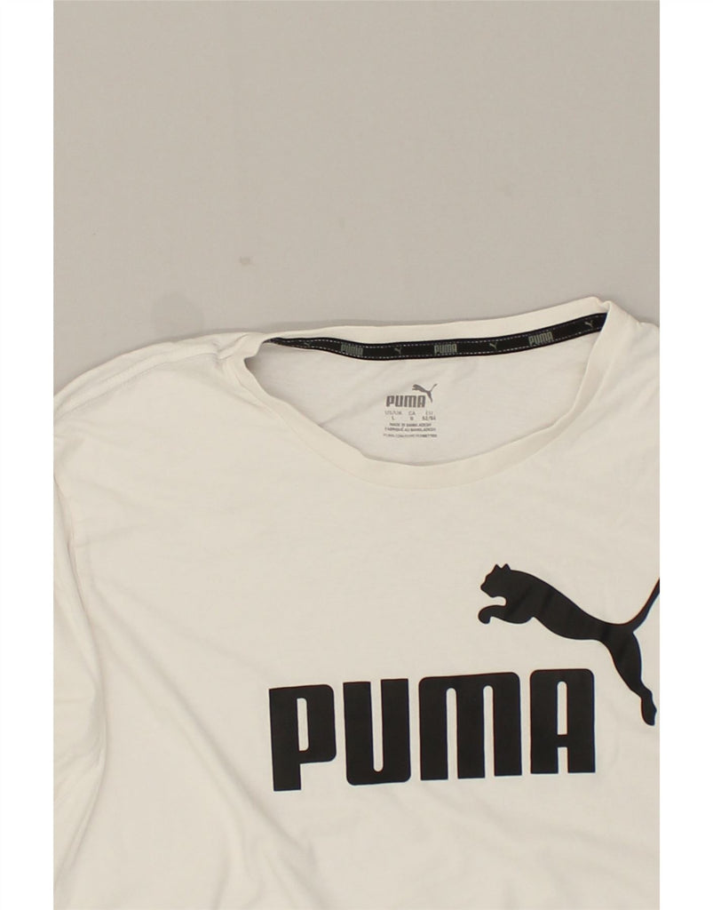 PUMA Mens Graphic Vest Top Large White Cotton | Vintage Puma | Thrift | Second-Hand Puma | Used Clothing | Messina Hembry 