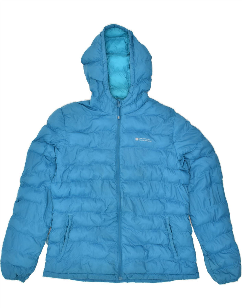 MOUNTAIN WAREHOUSE Womens Hooded Padded Jacket UK 16 Large  Blue Polyester | Vintage Mountain Warehouse | Thrift | Second-Hand Mountain Warehouse | Used Clothing | Messina Hembry 