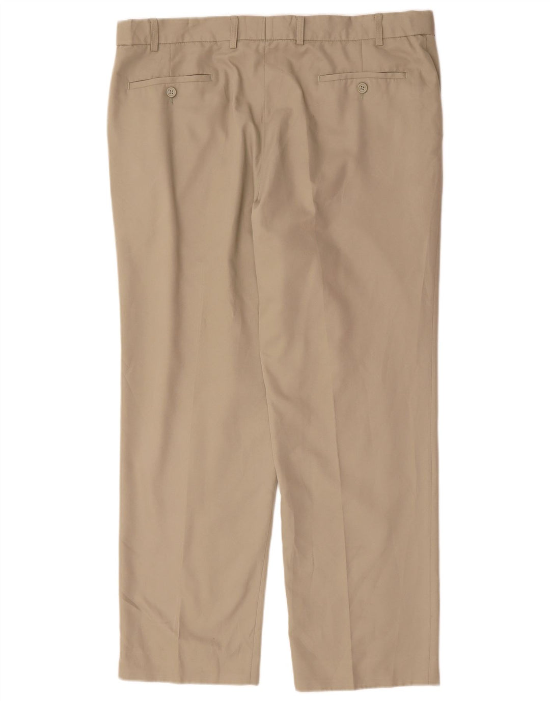 Marks & Spencer Mens Straight Suit Trousers W40 L31 Beige Polyester