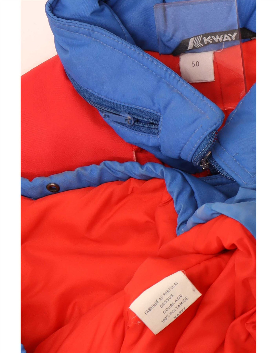 K-Way Mens Hooded Ski Jacket EU 50 Large Red Colourblock
