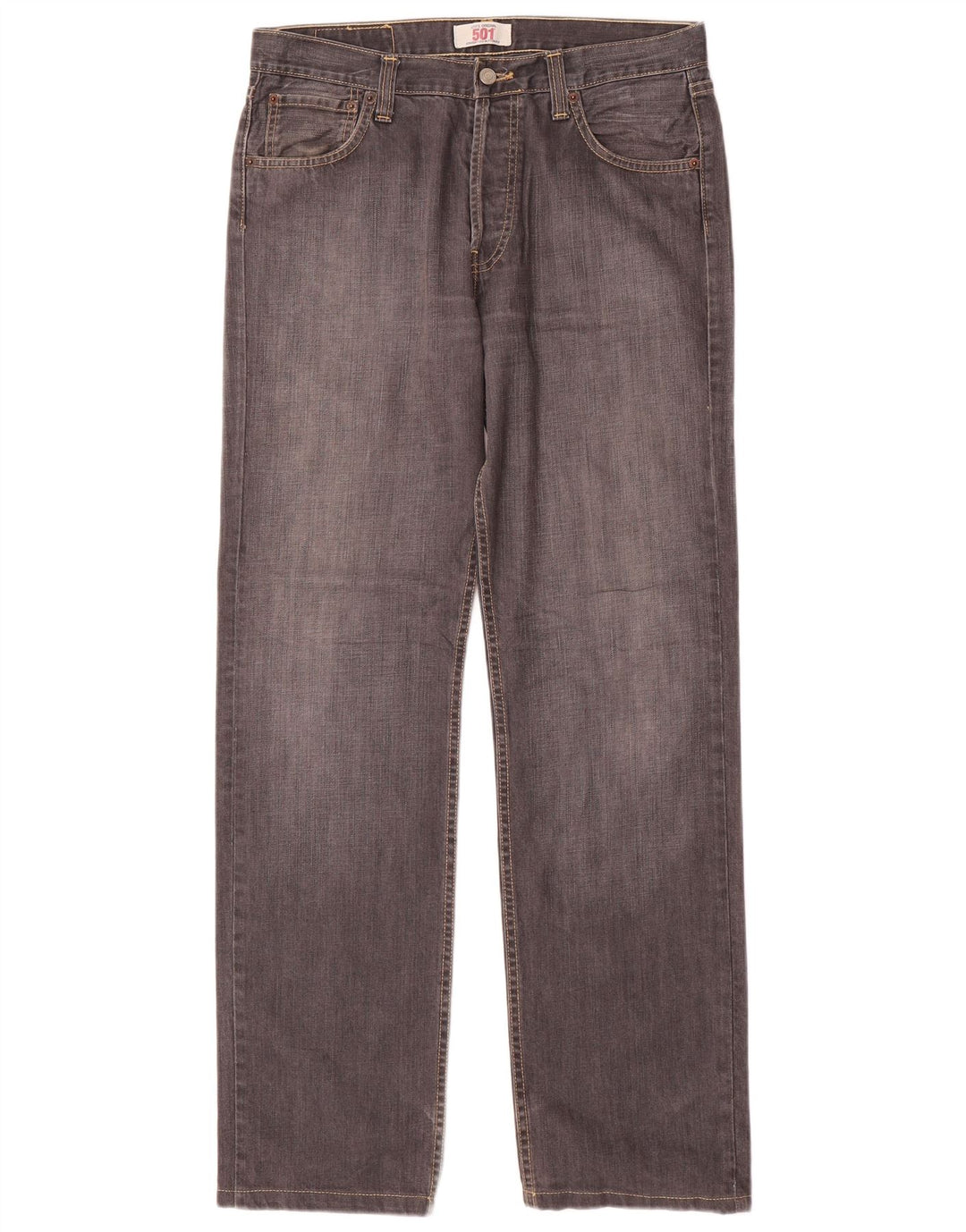 Levi's Mens 501 Straight Jeans W32 L32 Grey Cotton