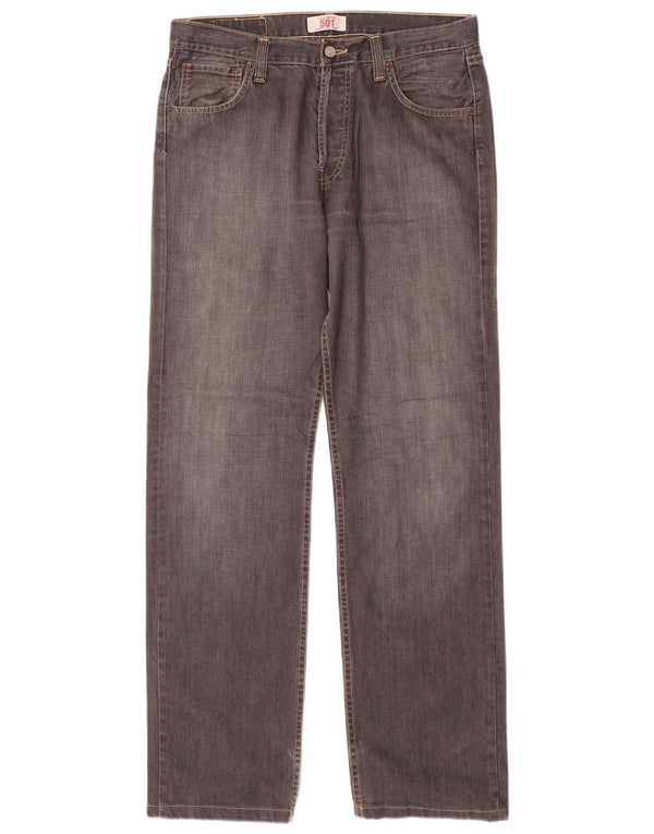 Levi's Mens 501 Straight Jeans W32 L32 Grey Cotton