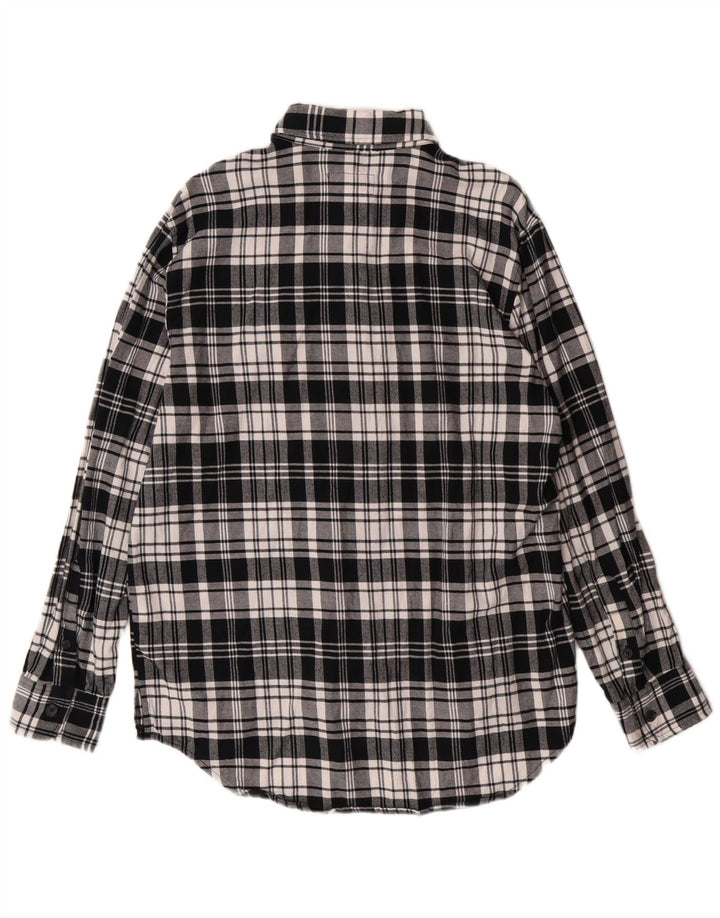 ORIGINAL USE Mens Flannel Shirt Medium Black Check Cotton