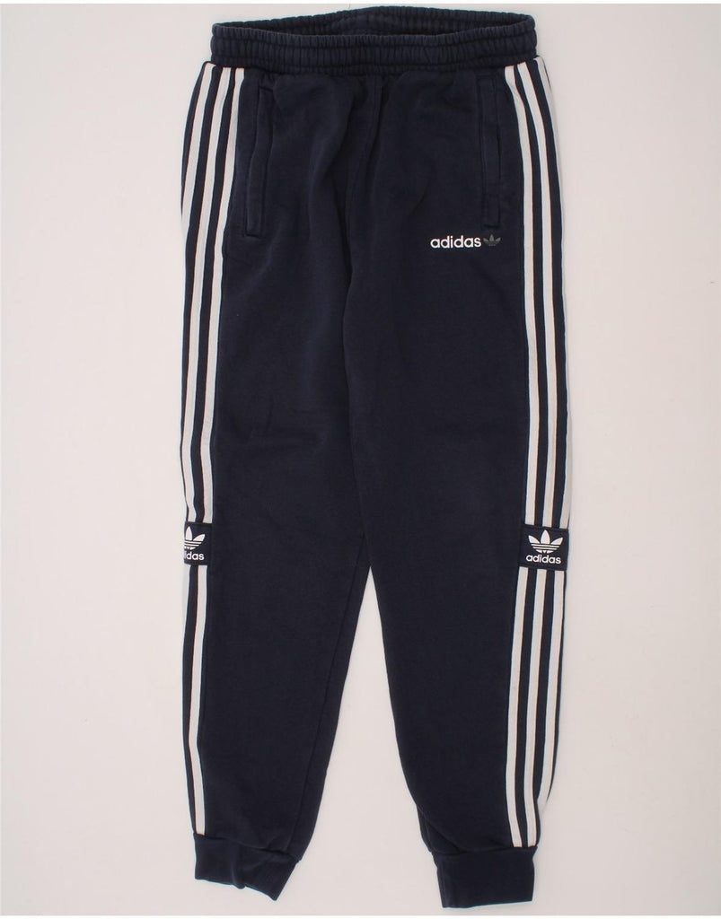 ADIDAS Boys Tracksuit Trousers Joggers 13-14 Years Navy Blue Cotton Vintage Adidas and Second-Hand Adidas from Messina Hembry 