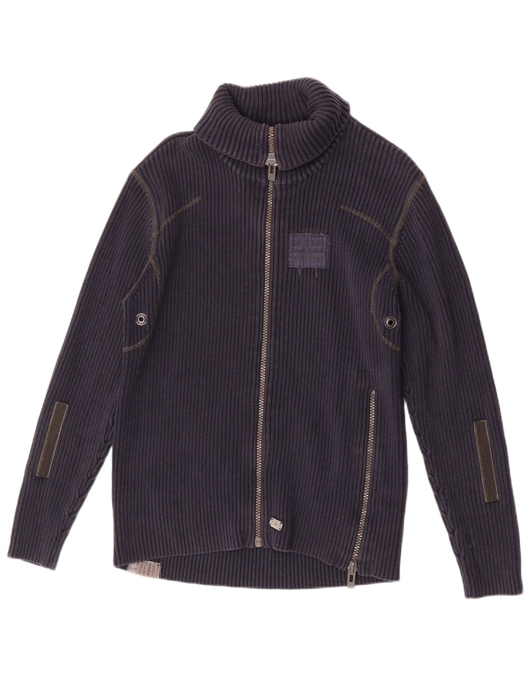 G-Star Mens 3301 Cardigan Sweater Large Navy Blue Cotton