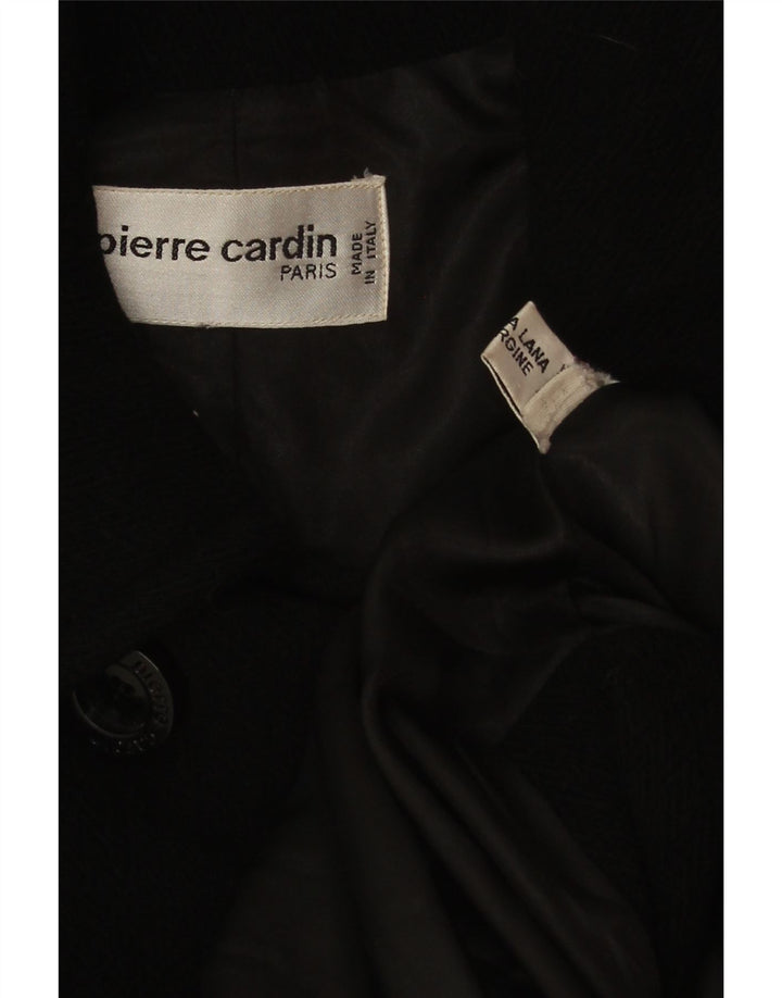 Pierre Cardin Womens Double Breasted Coat UK 20 2XL Black Wool