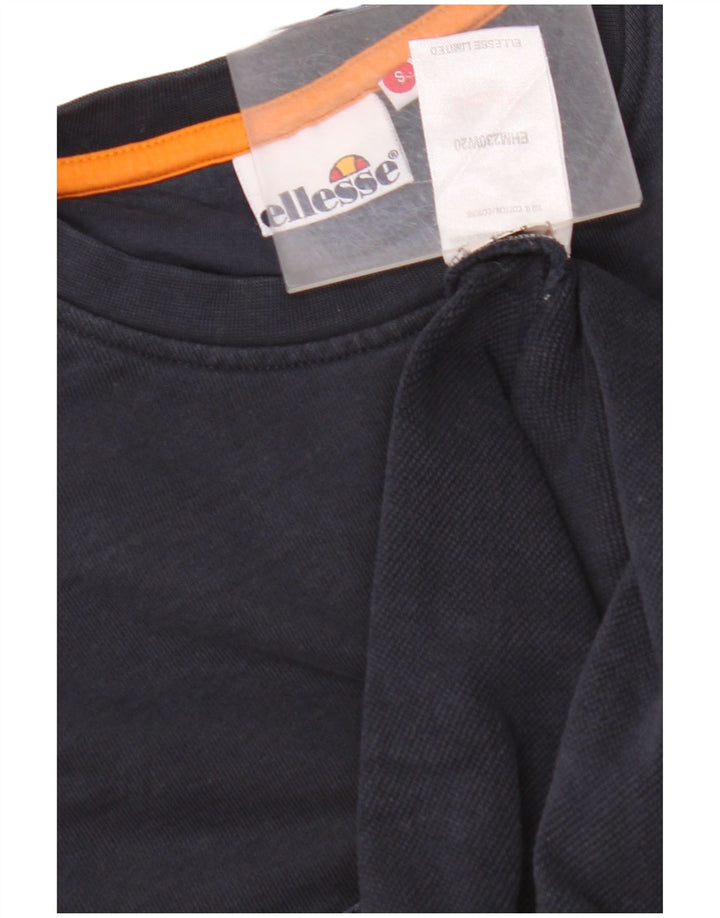 ELLESSE Mens Sweatshirt Jumper Small Navy Blue Colourblock Polyester