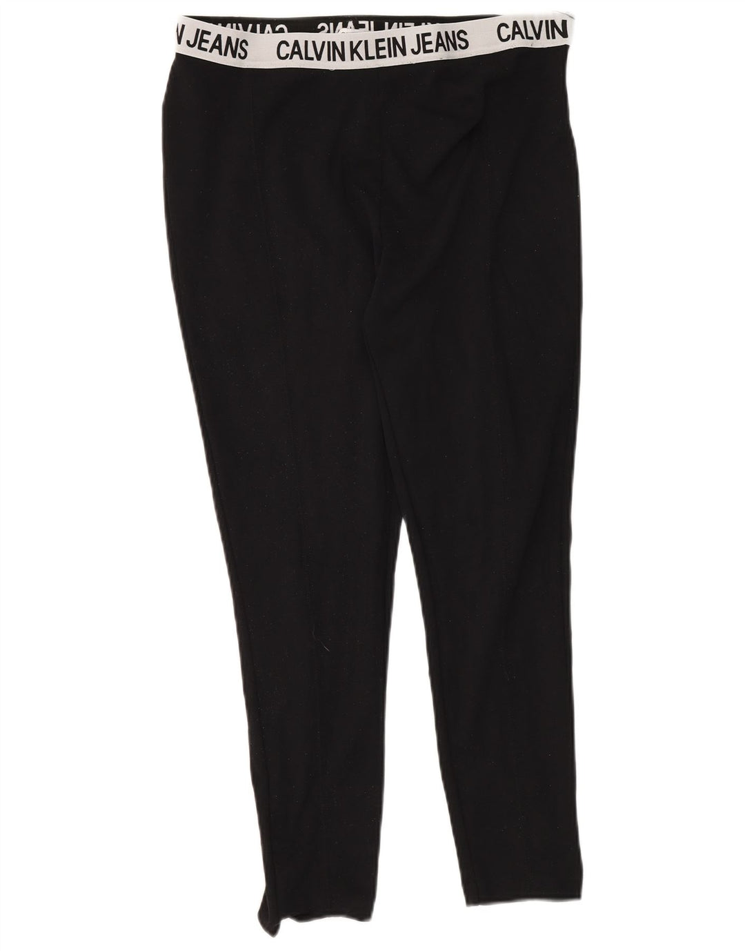 CALVIN KLEIN Womens Graphic Leggings UK 16 Large  Black