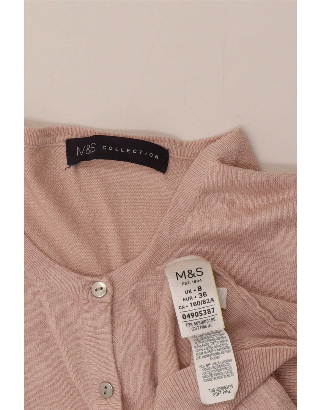 Marks & Spencer Womens Cardigan Sweater UK 8 Small Pink Viscose
