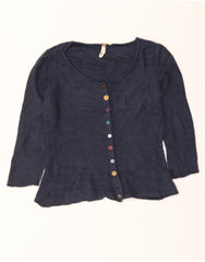 WHITE STUFF Girls Cardigan Sweater 7-8 Years Navy Blue Viscose