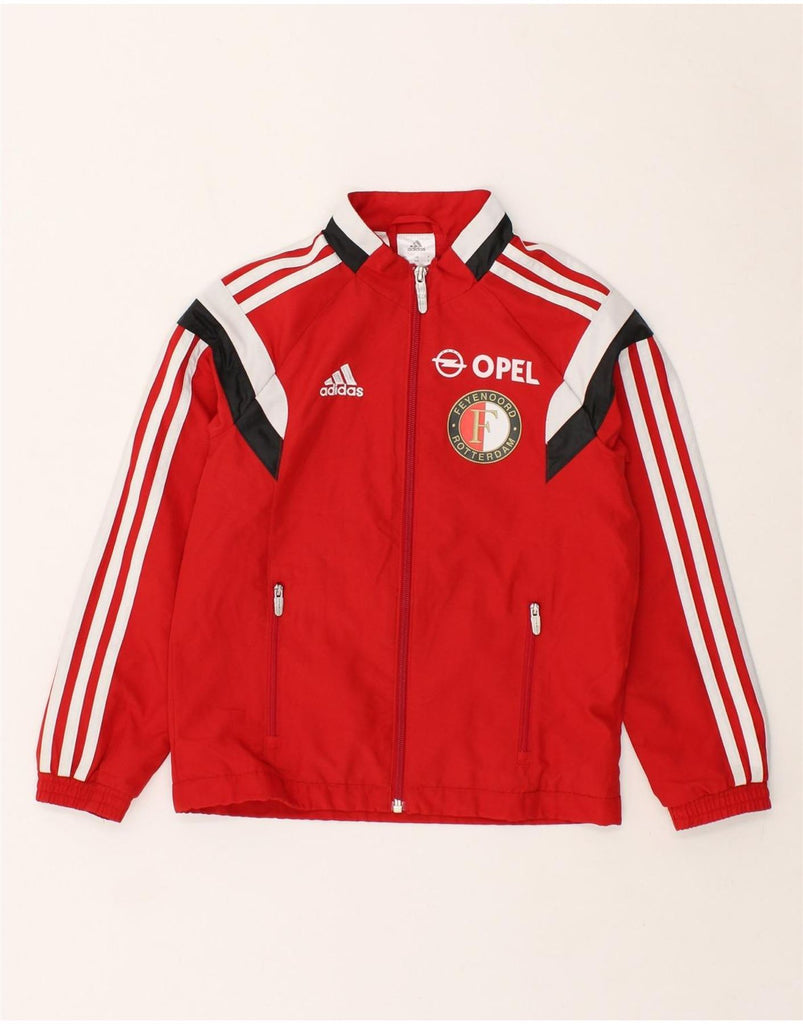 ADIDAS Boys Graphic Tracksuit Top Jacket 13-14 Years Small Red Colourblock | Vintage Adidas | Thrift | Second-Hand Adidas | Used Clothing | Messina Hembry 