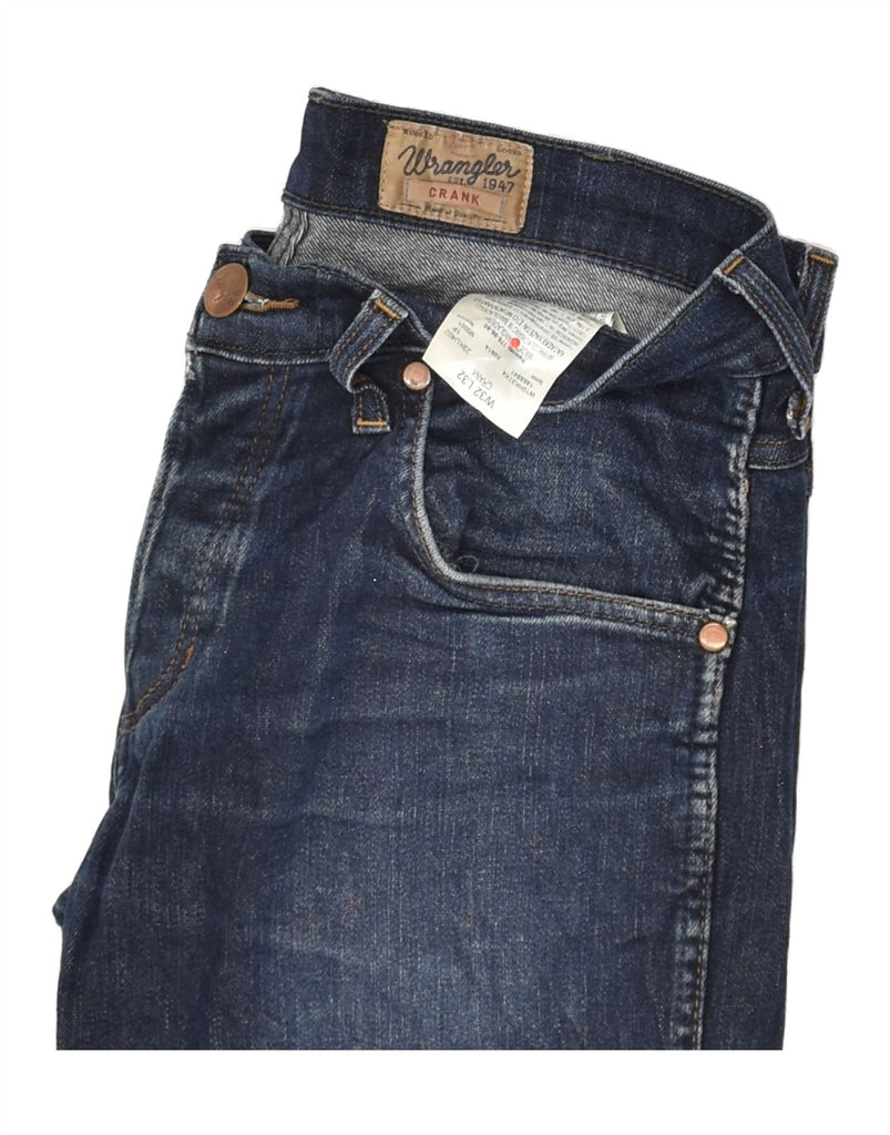 WRANGLER Mens Crank Slim Jeans W32 L32  Navy Blue Cotton | Vintage Wrangler | Thrift | Second-Hand Wrangler | Used Clothing | Messina Hembry 