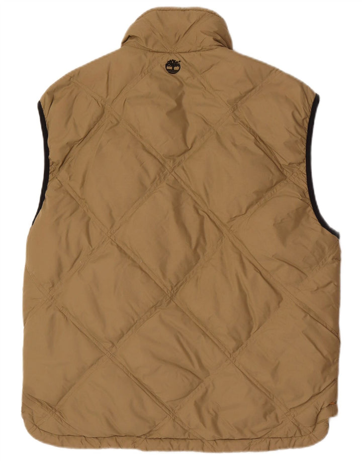 Timberland Mens Reversible Padded Gilet UK 36 Small Brown Nylon