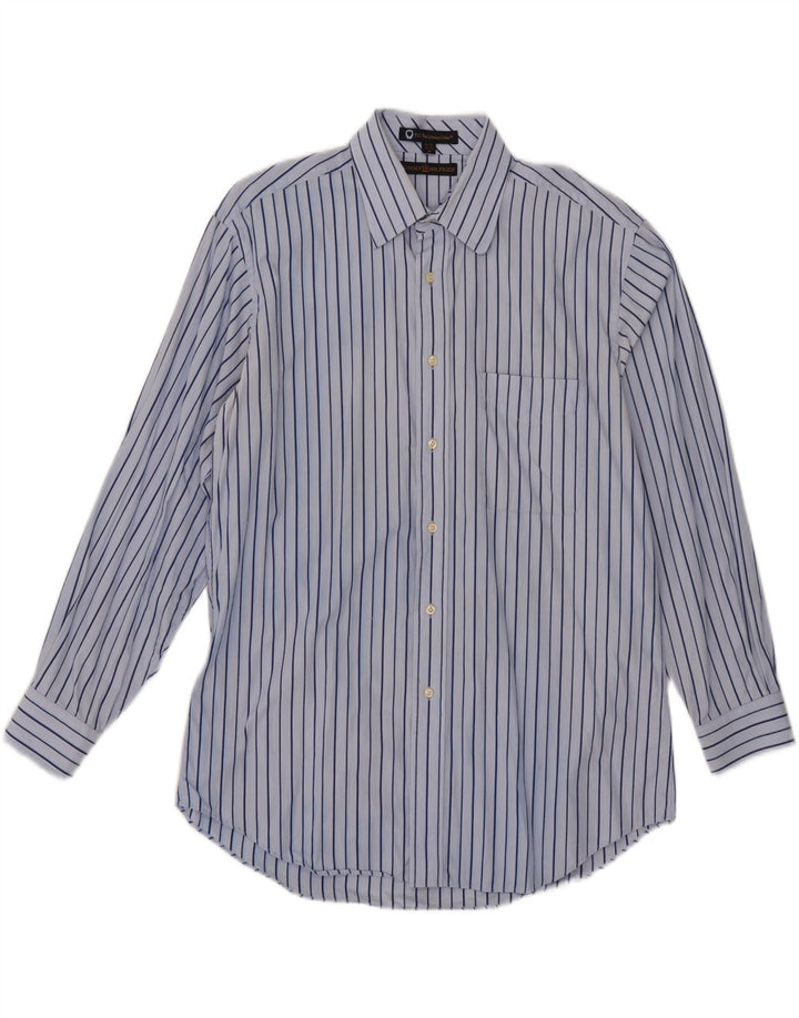 Tommy Hilfiger Mens Shirt Size 15 1/2 Medium Blue Striped