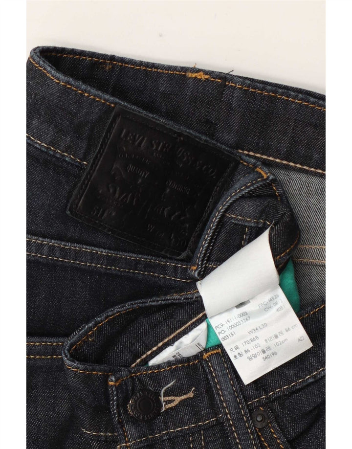 Levi's Mens 511 Slim Jeans W34 L30 Navy Blue Cotton