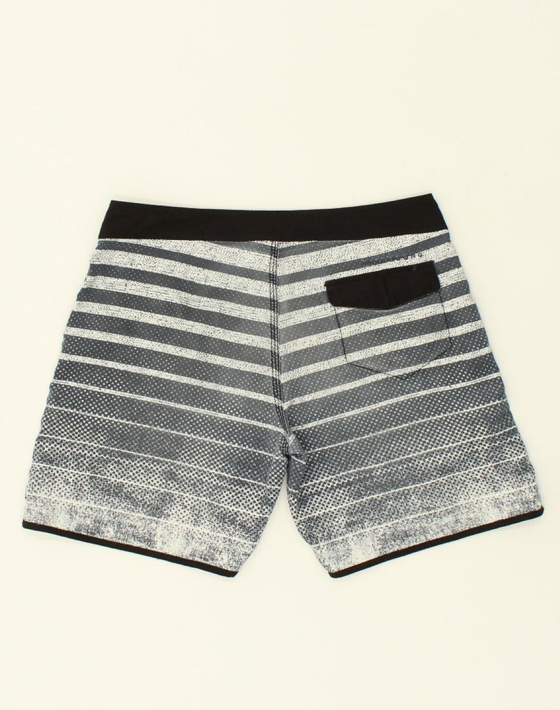 BILLABONG Mens Swimming Shorts Medium Grey Striped Polyester | Vintage Billabong | Thrift | Second-Hand Billabong | Used Clothing | Messina Hembry 