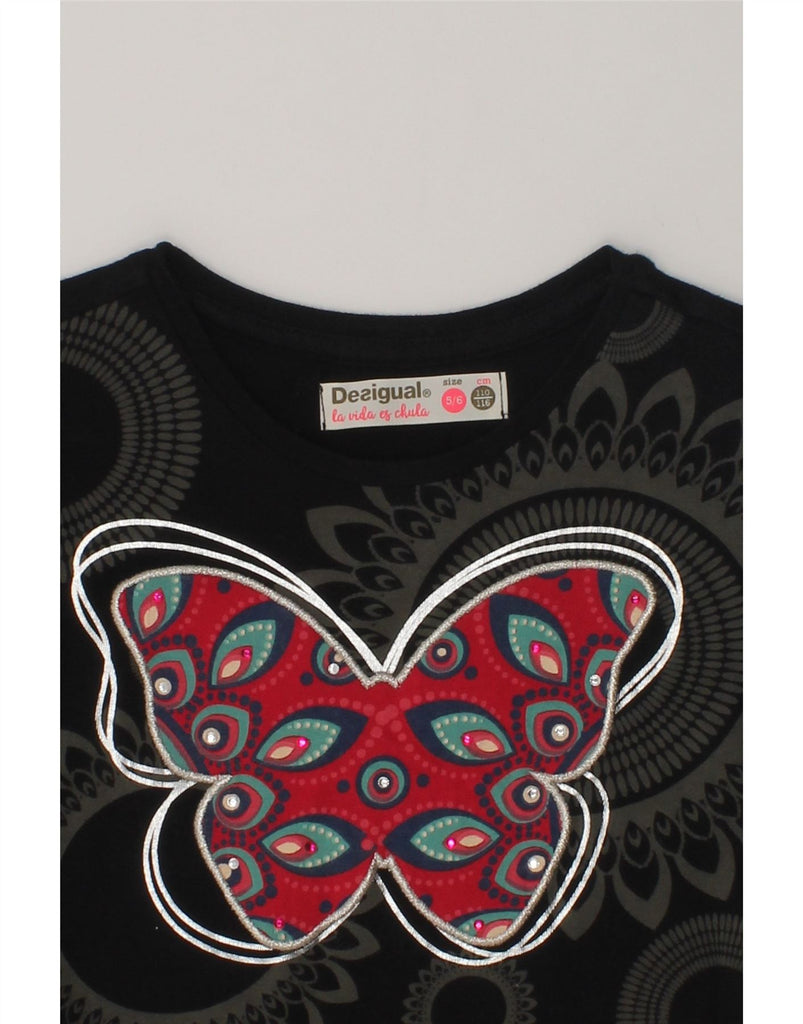 DESIGUAL Girls Long Sleeve A-Line Dress 5-6 Years Black Paisley | Vintage Desigual | Thrift | Second-Hand Desigual | Used Clothing | Messina Hembry 