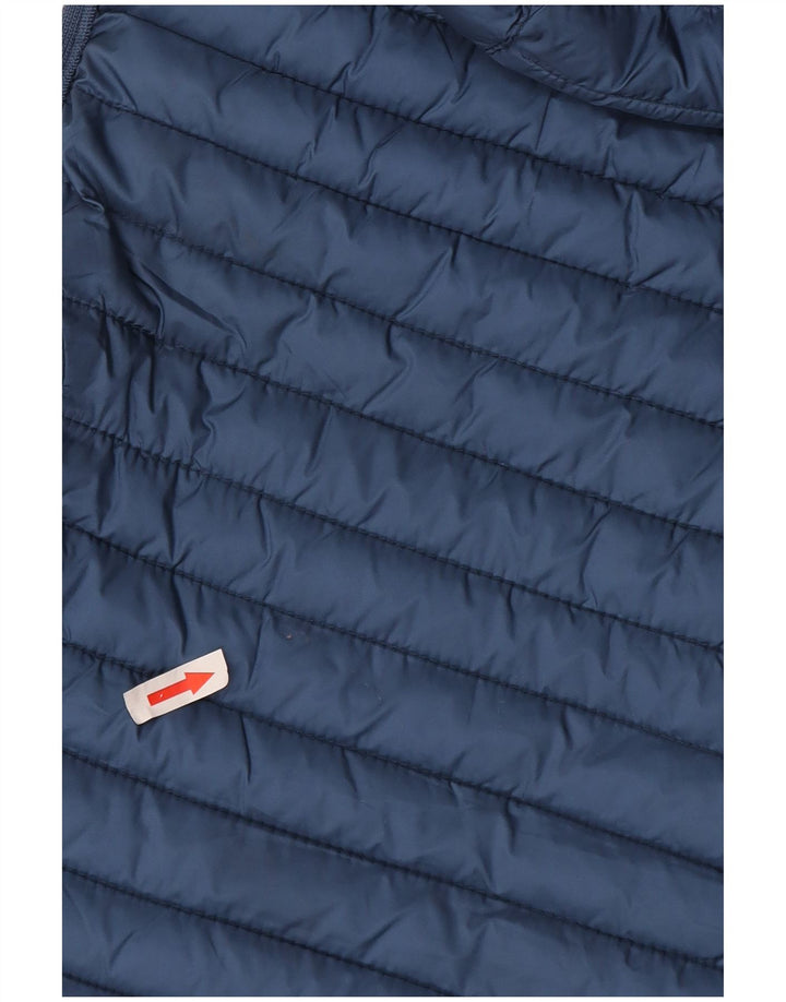 Massimo Dutti Womens Hooded Padded Gilet UK 12 Medium Blue Polyester