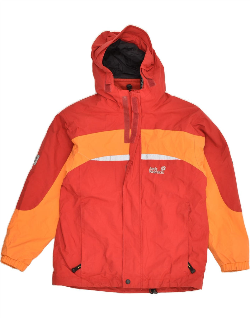 JACK WOLFSKIN Boys Graphic Hooded Windbreaker Jacket 9-10 Years Red | Vintage Jack Wolfskin | Thrift | Second-Hand Jack Wolfskin | Used Clothing | Messina Hembry 