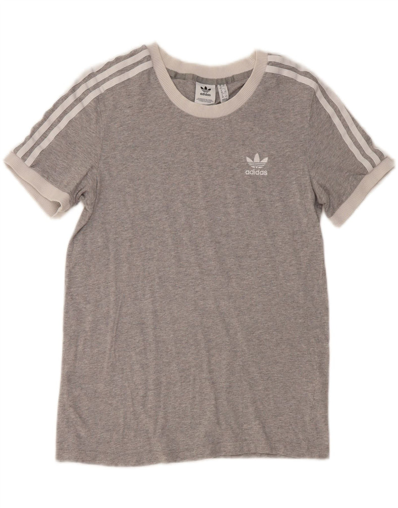ADIDAS Womens T-Shirt Top UK 12 Medium Grey Cotton Vintage Adidas and Second-Hand Adidas from Messina Hembry 