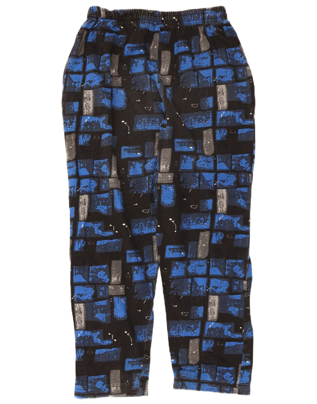 John Baner Mens Tracksuit Trousers UK 44/46 XL Blue Patchwork Cotton