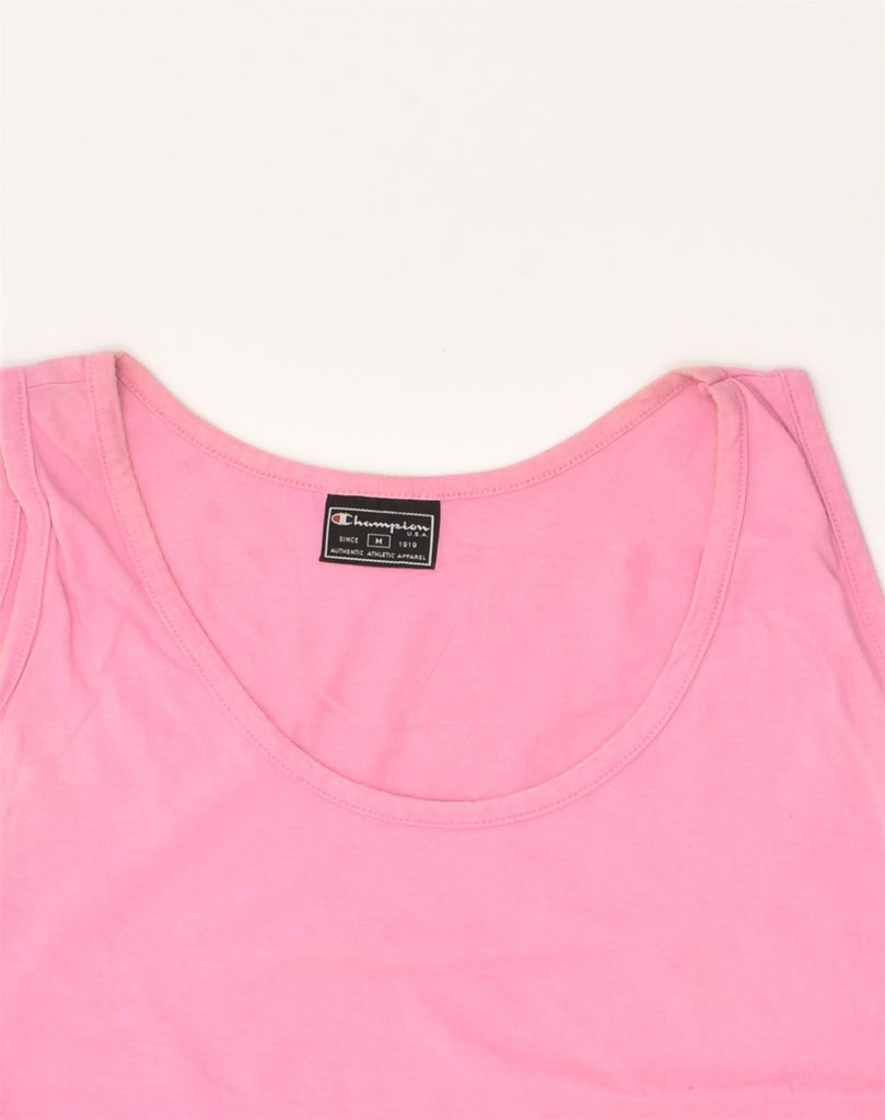 CHAMPION Womens Vest Top UK 12 Medium Pink Cotton | Vintage Champion | Thrift | Second-Hand Champion | Used Clothing | Messina Hembry 