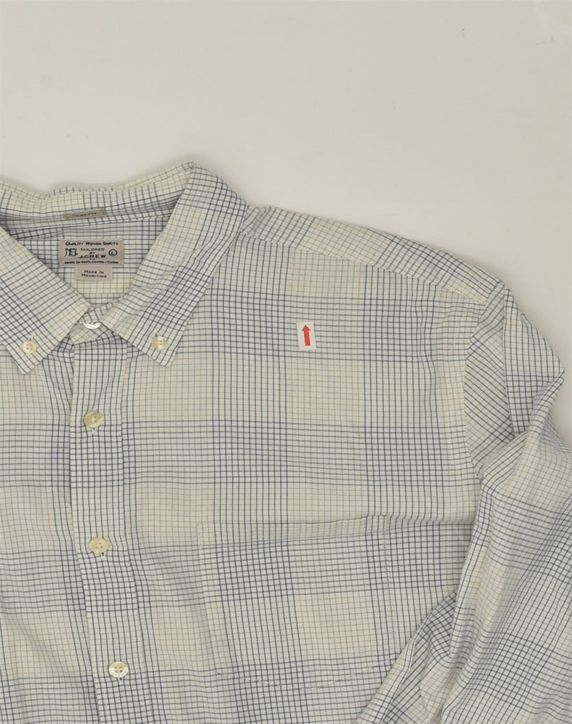 J. CREW Mens Slim Fit Shirt Large Blue Check Cotton | Vintage J. Crew | Thrift | Second-Hand J. Crew | Used Clothing | Messina Hembry 