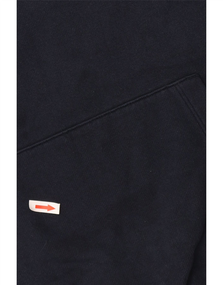 Jack & Jones Mens Graphic Hoodie Jumper Medium Navy Blue Cotton