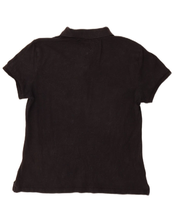 Tommy Hilfiger Womens Slim Fit Polo Shirt UK 18 XL Black Cotton