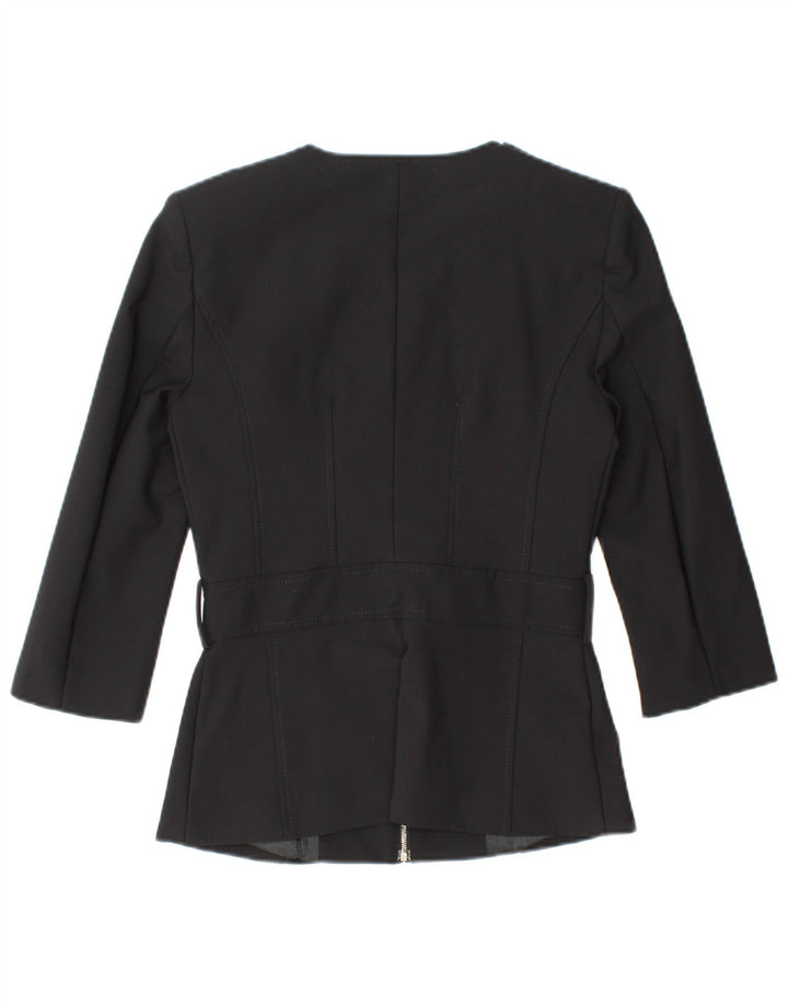 ELISABETTA FRANCHI Womens 3/4 Sleeve Blazer Jacket IT 42 Medium Black